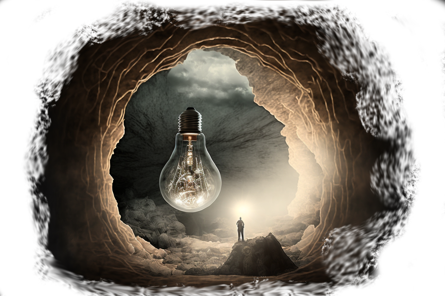 cave of ideas in lightbulb with transparent look thr d3273ad0-097f-4011-b799-1c379bb05ee3